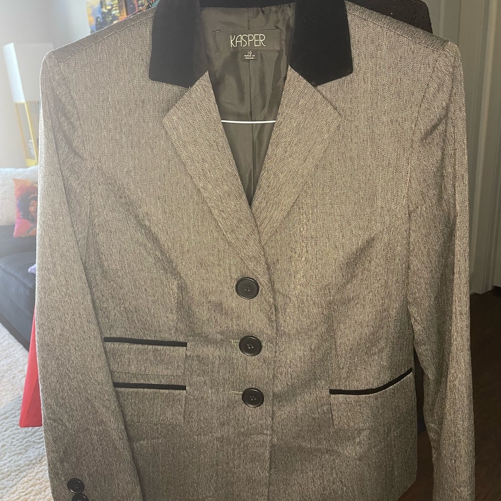 Black & Grey Kasper Blazer